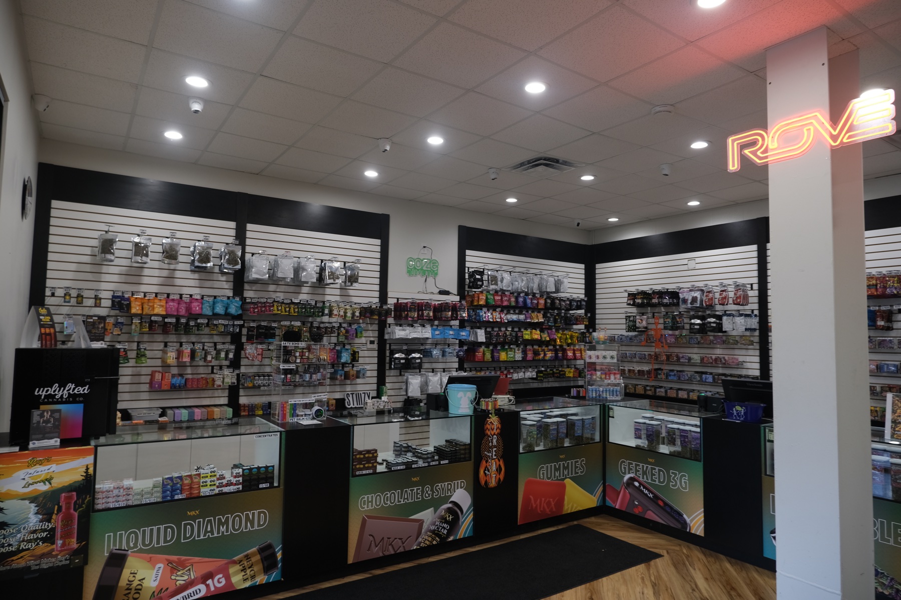 A wide view of the District Green store interior